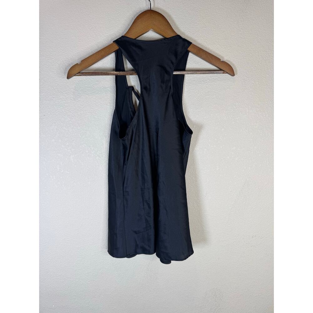 Club Monaco Black Embellished Silk Blend Sleeveless Top XS Elegant Evening